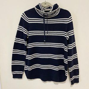 Dark blue Tommy Hilfiger sweater w/ white stripes